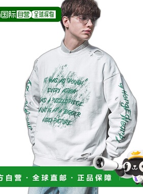 1h可退 日本直邮PAGEBOYLIM 男女同款复古做旧印花卫衣 320738