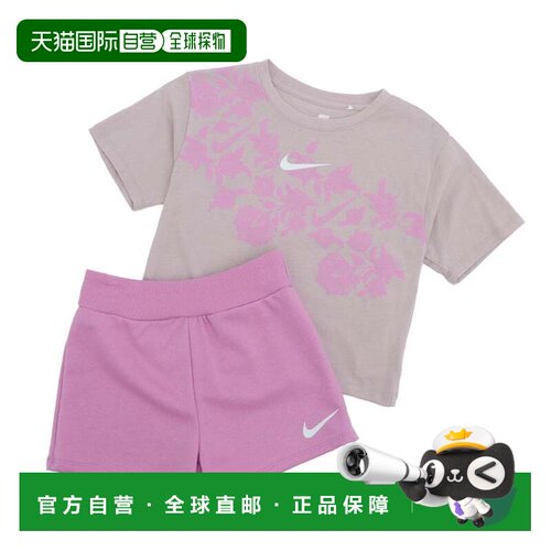日本直邮NIKE 儿童T恤短裤套装 NKG LACE IT UP FT SHORT SET 36N