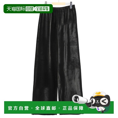 1h可退 日本直邮COMOLI 女士高光泽宽松黑色长裤  B01L3010休闲裤