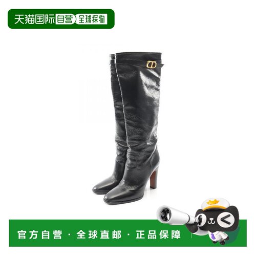 日本直邮中古Dior迪奥女B级9新boots靴牛皮鞋黑色