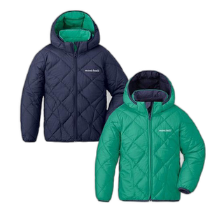 1h可退 日本直邮montbell 双面儿童羽绒服100-120码保暖轻便透气