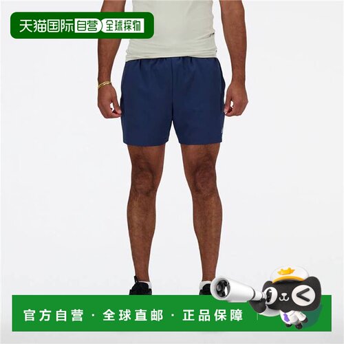 日本直邮New Balance 跑步短裤 带内裤 速干透气 黑色 MS41227-NN