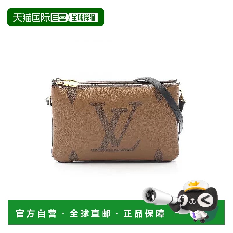 1h可退 日本直邮中古LV路易威登女包A级95新Pochette Double Zip
