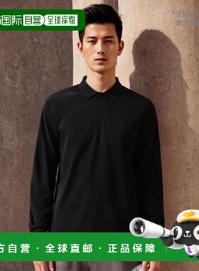 【日本直邮】Sk11藤原产业ONE UP长袖翻领POLO衫3L码黑色男装