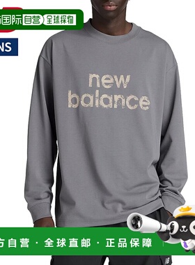 日本直邮New Balance 男士灰色长袖T恤AMT53172-CAS运动训练衬衫