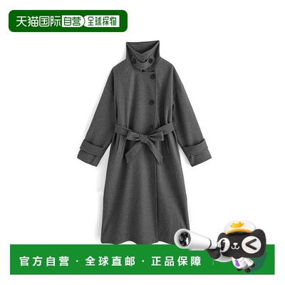 日本直邮日潮 GRL 领口2Way蝴蝶结带长款外套 fo1755立领