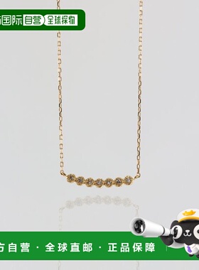 1h可退 日本直邮cui-cui K18 黄金钻石项链 黑色透明 0.03ct 可调