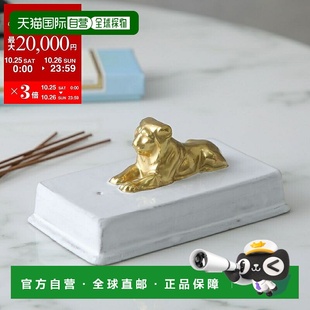 日本直邮Astier de Villatte 金狮板香座 ENCLIO3D 狮子图案陶瓷