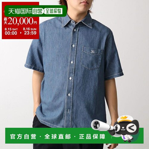 日本直邮CELINE 牛仔衬衫 RC0D7208I.07UO 男士短袖衬衫 棉质 Tri