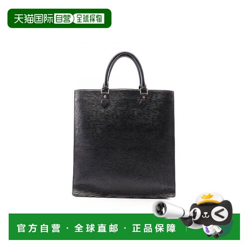 日本直邮中古LV路易威登女包B级9新Sac plat琴谱包牛皮托特包黑色