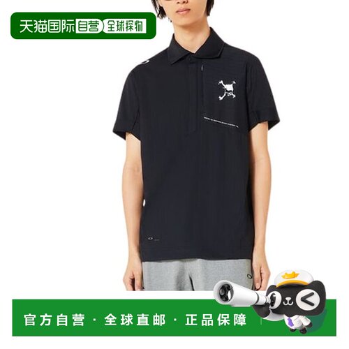 自营 OAKLEY 吸汗速乾接触冷感 SKULL SLEEK 条纹半袖高尔夫衬衫