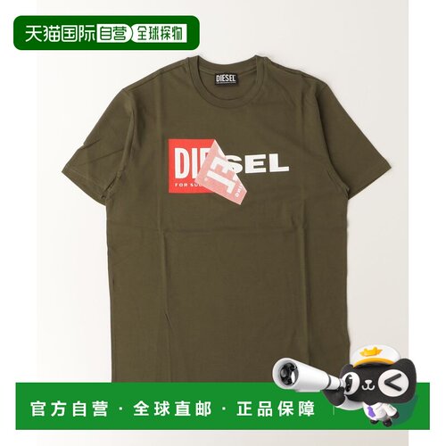 日本直邮迪赛 DIESEL 儿童 男女同款 纯棉短袖T恤 j03084kya4b