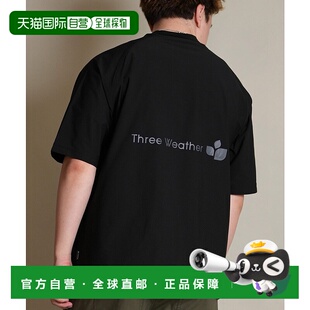 日本直邮THREE 背面大logo WEATHER 宽松T恤 速 男女同款 1h可退
