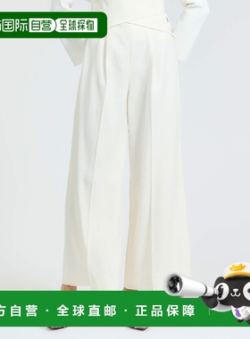 1h可退 日本直邮ESTNATION 女装 高腰交叉腰带阔腿裤 光泽垂感显