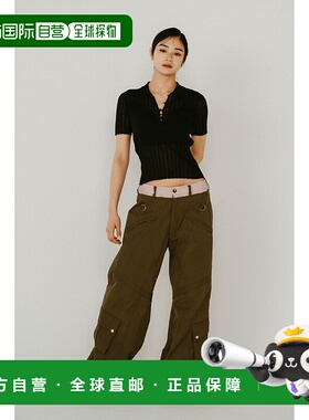 1h可退 日本直邮Knuth Marf 女装 修身polo领针织衫 透肤质感 日