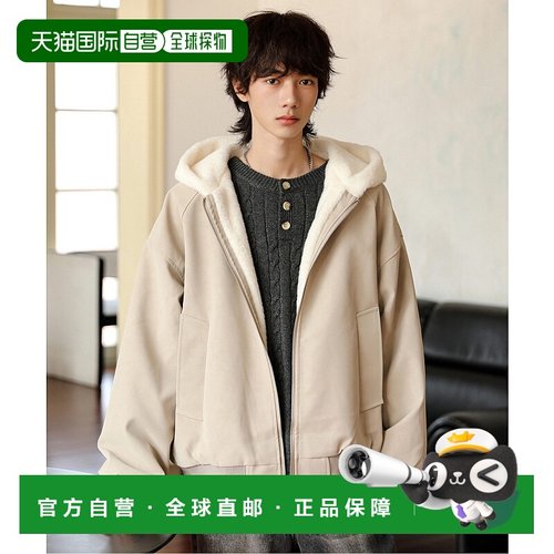 1h可退 日本直邮neos男女同款宽松版型里毛绒仿皮复古风连帽夹克