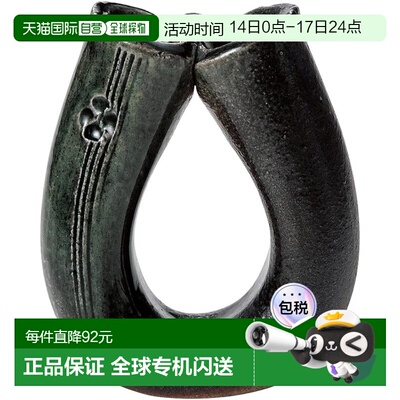 【日本直邮】信乐烧兵器 八门花瓶 单支花瓶 黑色 圆柱形 陶瓷 MR