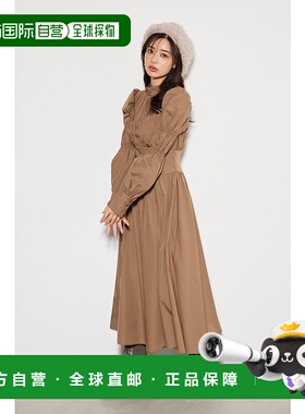 日本直邮rienda 比谢迪特尔褶边喇叭连衣裙 CAM RI3465EW24312