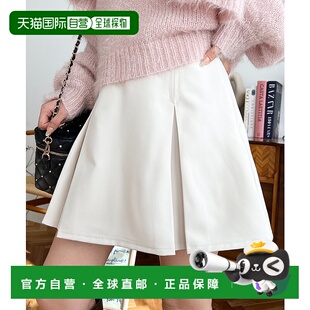 1h可退 日本直邮moment+ 女士高腰A字褶皱迷你裙裤 mt04057半身裙