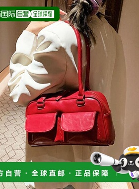 日本直邮florge 翻盖双口袋皮革质感波士顿包/托特包 [FL8218AW07