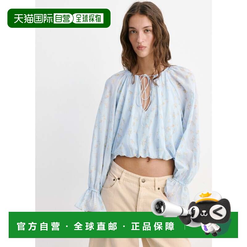 日本直邮MANGO 衬衫 中蓝色长袖通勤