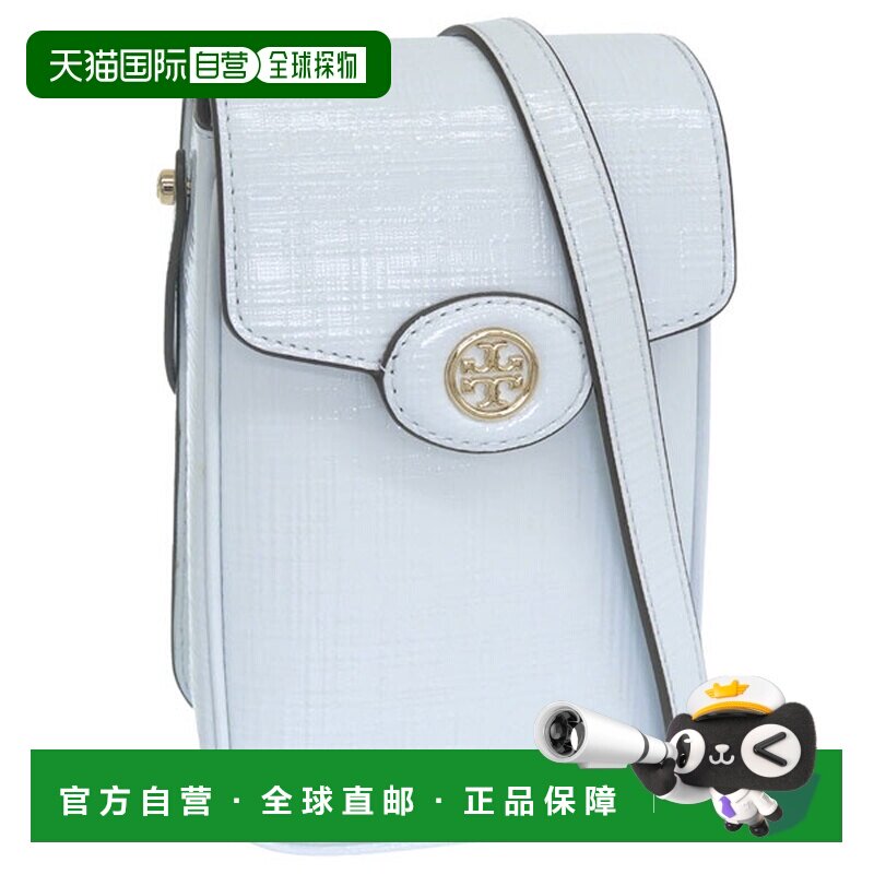 日本直邮Tory Burch 女士单肩包皮革蓝色ROBINSON 交叉纹理手机斜
