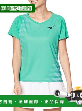 【日本直邮】MIZUNO网球服饰 女士短袖T恤 比赛服62JA0218绿色S