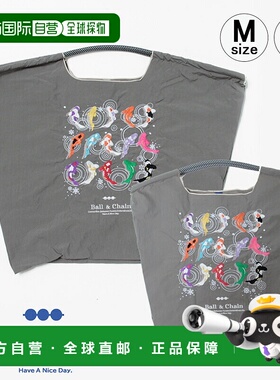 日本直邮Ball&Chain 环保袋锦鲤图案浅灰色原装M 和 L 码购物袋手