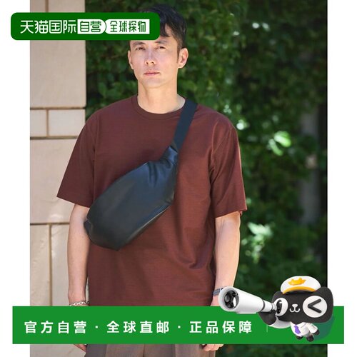 日本直邮GLR 皮革功能斜挎包 黑色单肩包腰包