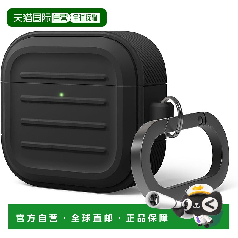 【日本直邮】elago AirPods 4 硅胶防震保护套 吊绳 可无线充 黑