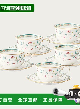 日潮跑腿Noritake则武 Hanasarasa 咖啡杯碟5件套 白色 4409LF593