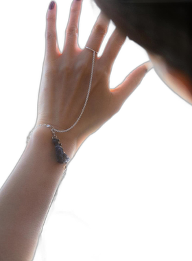 1h可退 日本直邮CATHRI 女士创新设计链条手链 BR-21-F 久留米绣