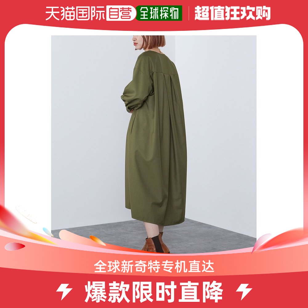 日本直邮BEAMS HEART 女士后褶皱款船领连衣裙 轻松休闲风格 春夏