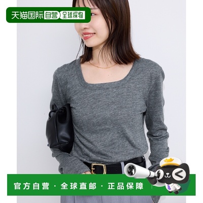 1h可退 日本直邮SLOBE IENA 女装 宽领设计 休闲圆领长袖T恤 柔软