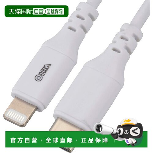 【日本直邮】AudioComm Type-C/Lightning 线缆 1m SIP-L10CH-W 0