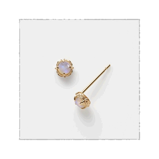 日本直邮日潮 agete 阿卡朵K10蛋白石耳钉白色 均码精致耳环礼物