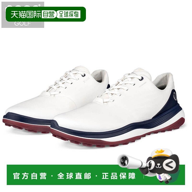 日本直邮ecco 男士 LT1 系带无钉高尔夫球鞋132264 51293白色/海