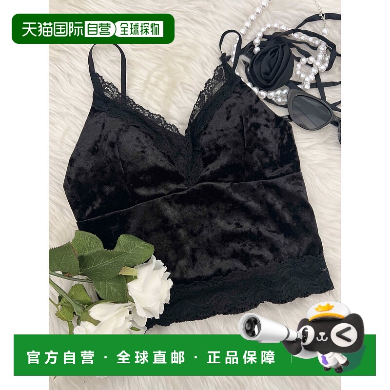 1h可退 日本直邮PHILLY 女士天鹅绒蕾丝吊带背心 PWC25SS033