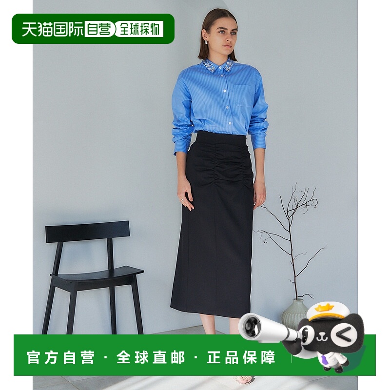 1h可退 日本直邮YECCA VECCA 女士收褶设计长款紧身裙 7A41L0L060