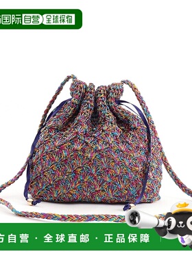 1h可退 日本直邮COOCO 女士金属感编织抽绳单肩包 2513112002