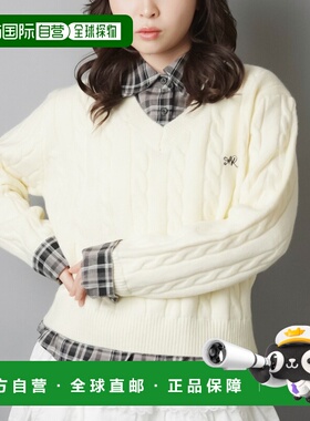 日本直邮SPINNS 女装 格纹衬衫叠搭风 针织上衣 宽松设计 250923T