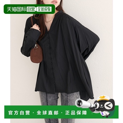 1h可退 日本直邮natural couture 女士宽松休闲衬衫 长袖可翻袖口