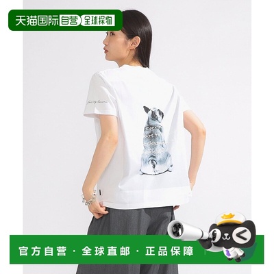 1h可退 日本直邮NOMADIS 女装 棉质宽松半袖T恤 爱犬主题背印花刺
