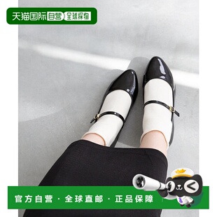 日本直邮Menue 3素材低跟女鞋 黑色玛丽珍鞋 ME8623BW01661