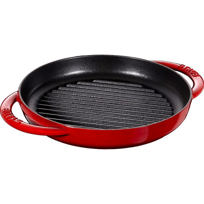 【日本直郵】Staub琺瑯 烤盤圓鍋22cm IH/紅色 Pan 40511-524鑄鐵