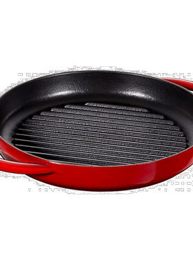 【日本直邮】Staub珐琅 烤盘圆锅22cm IH/红色 Pan 40511-524铸铁