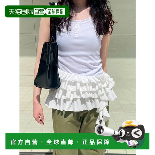 日本直邮LILY BROWN 蕾丝荷叶边下摆上衣 WHT