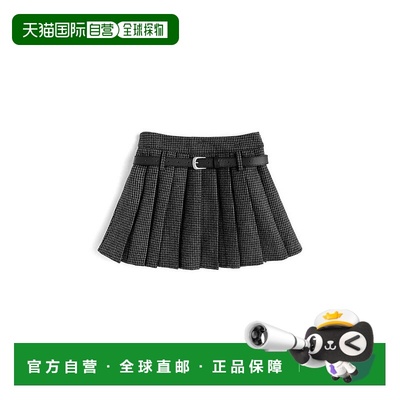日本直邮日潮 GRL 带腰带&内衬防走光千鸟格百褶短裙at2593