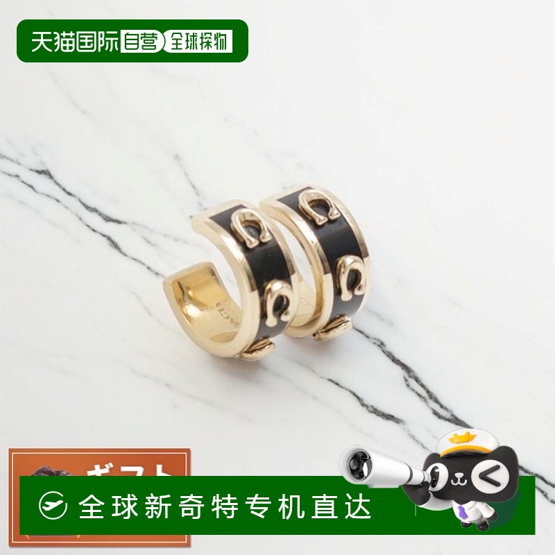 日本直邮Coach 耳环 448375GLD001 女士配饰 黑色