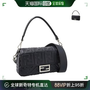 日本直邮FENDI BAGUETTE 顶部手柄包压花皮革斜挎包新 单肩包中号